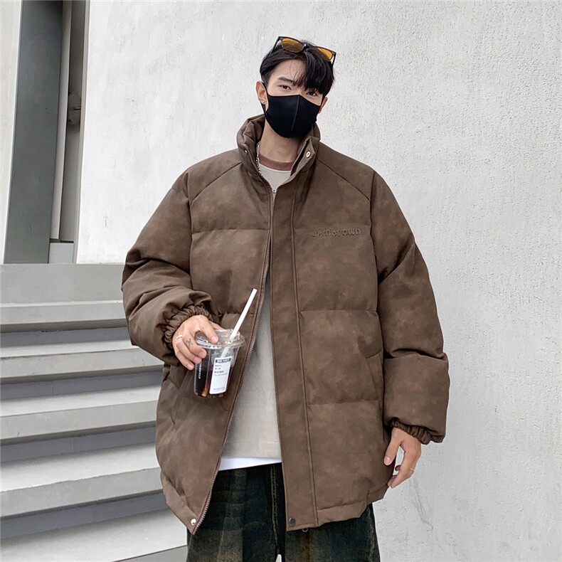 港风PU皮复古做旧设计钢印棉衣男MY77096P130控198抖控228,男装棉衣,星座227-7