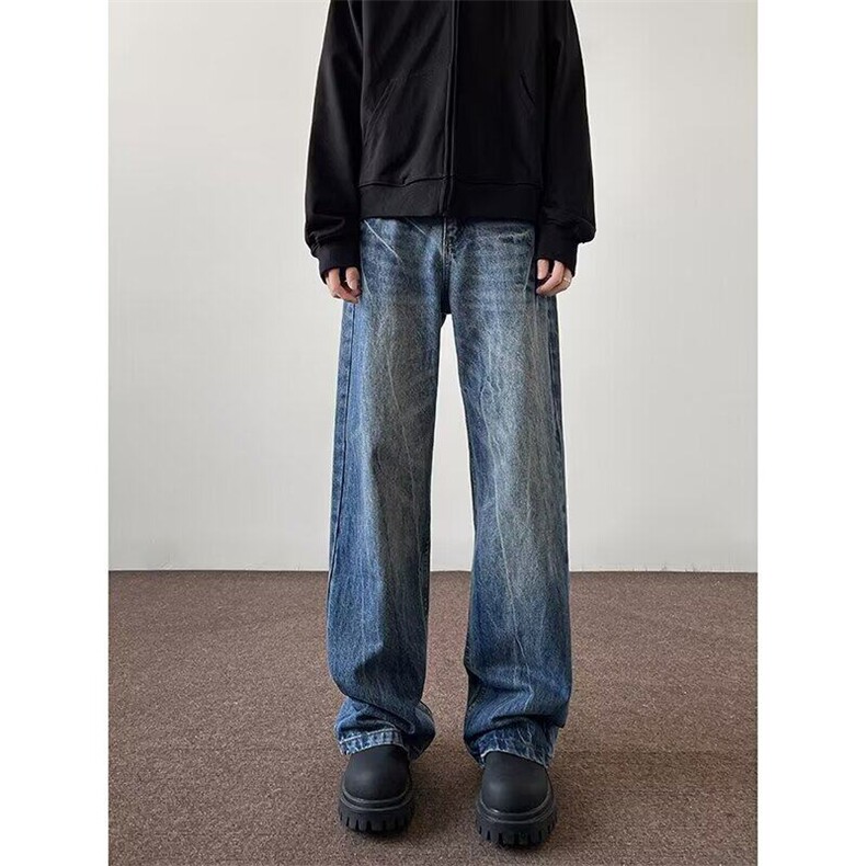 GHF14-P42水洗做旧黄泥色牛仔裤子男款，男装牛仔裤，星座1503-1