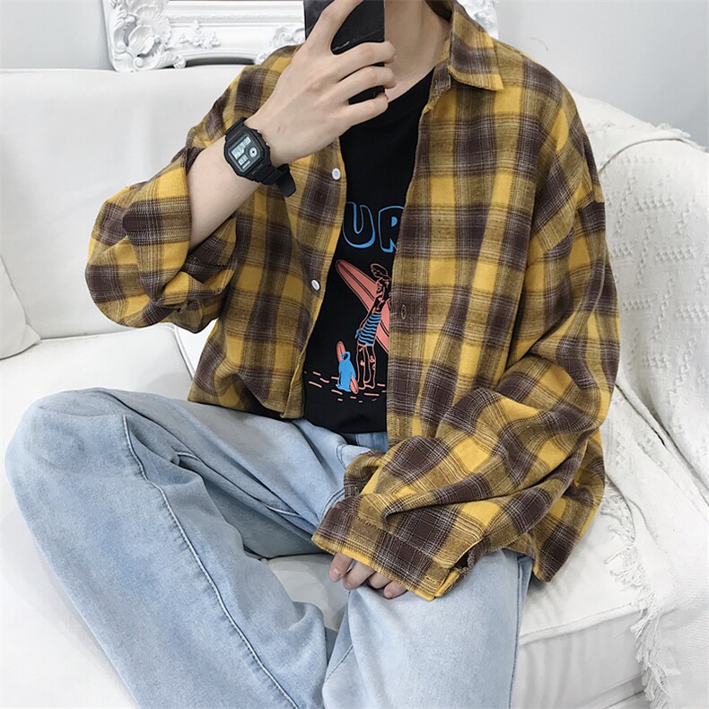 2021年新品 cec宽松版衬衣 格子休闲衬衫男 C93/ 限图片