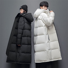 冬季羽绒服中长款过膝2025年青年学生加厚保暖潮校服外套659-p85，男装羽绒服，星座1210A