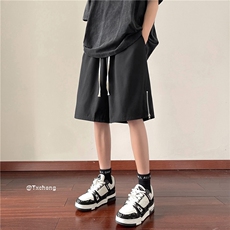 ins美式高街宽松短裤潮流拉链设计五分裤B315-K23253-特p20控38，男装休闲裤，电商B315
