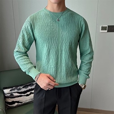 轻奢打底衫男高级感小众大码秋款男生圆领宽松修身长袖t恤M830，男装T恤，星座1116A-2（原606A-1）