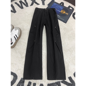 B221 美式ins高街斜切宽松直筒洗褪工装牛仔裤 LK25610-特P48控88图片