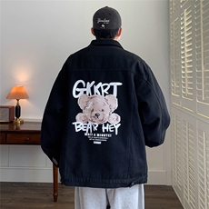 加绒牛仔棉服男士冬季棉衣外套羊羔绒加厚毛领保暖外套MY2255-P95，男装棉衣，星座1103-3