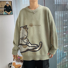1港风圆领套头中性潮流大码M-5XL印花针织毛衣男7783P55加绒P70，男装针织衫/毛衣，星座226-2