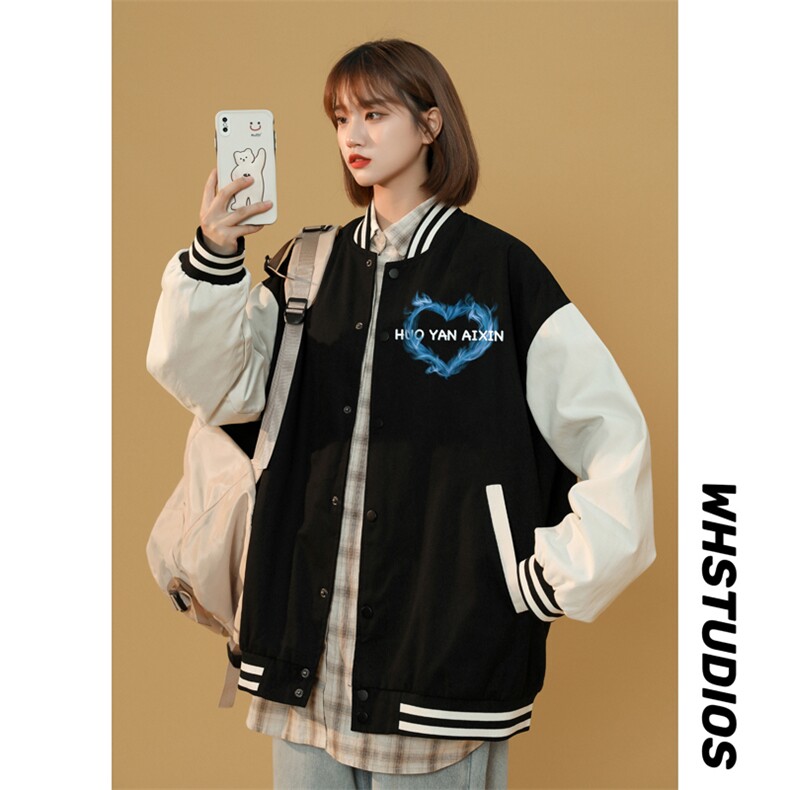 中性风 春秋季情侣棒球服男女休闲夹克女时尚外套男BQF300-P50图片