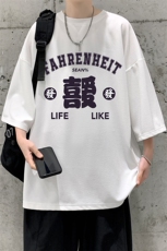 Q11256-P30春夏季七分袖t恤男大码五分袖男短袖中袖大皂风，男装T恤，电商A040