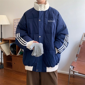 ！2024冬季新款男士撞色立领棉衣加厚保暖棉服外套MY211特P80图片