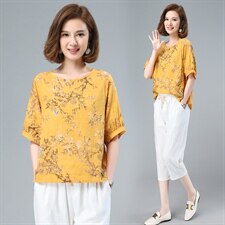 休闲套装女2021年夏季新款女装妈妈时尚减龄洋气显瘦两件套，女装套装/套裙，涵誉