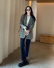 香丽迪秋装新款格子西装，女装西装，香丽迪1