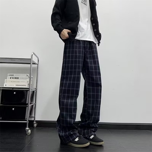 格子裤新款街头原宿个性格宽松阔腿休闲长裤8052 P41图片