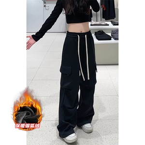 加厚保暖银狐绒大码运动卫裤男大口袋休闲裤K1955J加绒-特P30控58图片