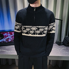 秋冬装新款毛衣男潮流半高拉链领打底针织衫M2632-P68，男装T恤，电商A368