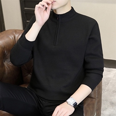 数据款现货秋冬季新款男士休闲套头毛衣百搭加绒半拉链8983-P26，男装针织衫/毛衣，星座1706