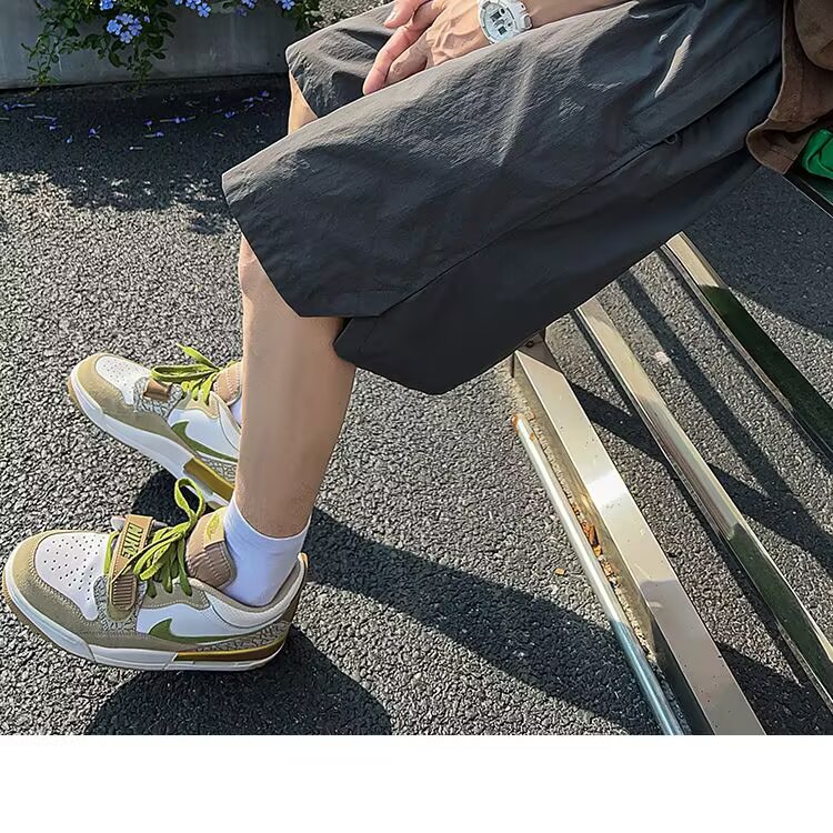 灰色松紧腰速干短裤五分裤男生夏季2025新款宽松休闲百搭工装简约,男装牛仔裤,星座1210-1