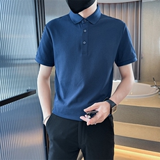 15色主推款2025新色多色短袖T恤翻领光板纯色Polo衫T0257-特P40，男装T恤，电商D342