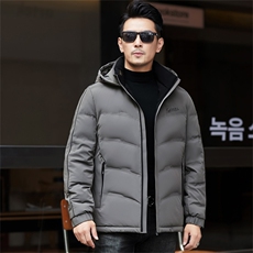 冬季白鸭绒加厚羽绒服短款可脱卸帽休闲简约防寒潮服外套男装，男装羽绒服，钱塘6003（原4033）