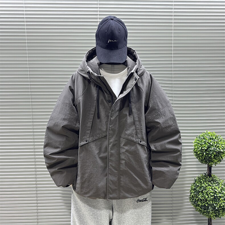 2025新标90白鸭绒短款连帽加厚男羽绒服外套375-P370,男装羽绒服,钱塘708(原3018)
