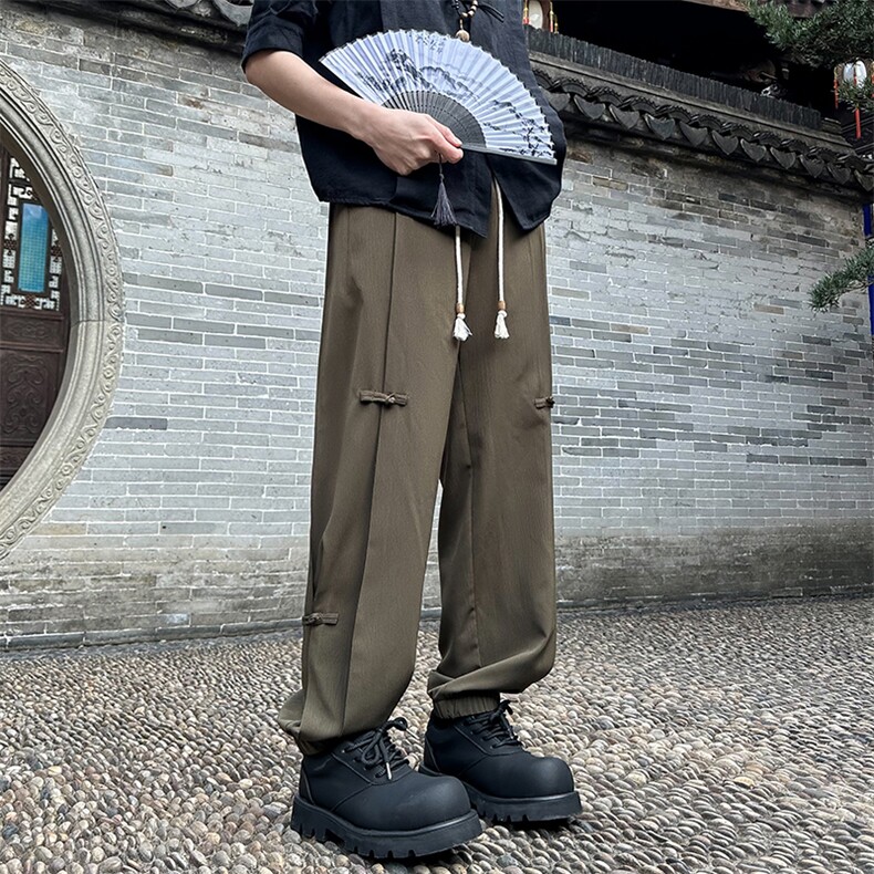 2024 春夏衔接 外景大码新中式盘扣冰丝裤M-5X HK24179-特P30图片