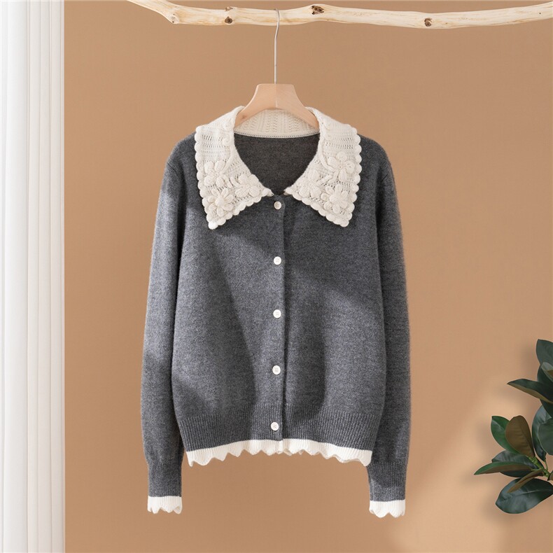 2025年秋季单件长袖圆领开衫，女装羊绒衫，澳冬特羊绒