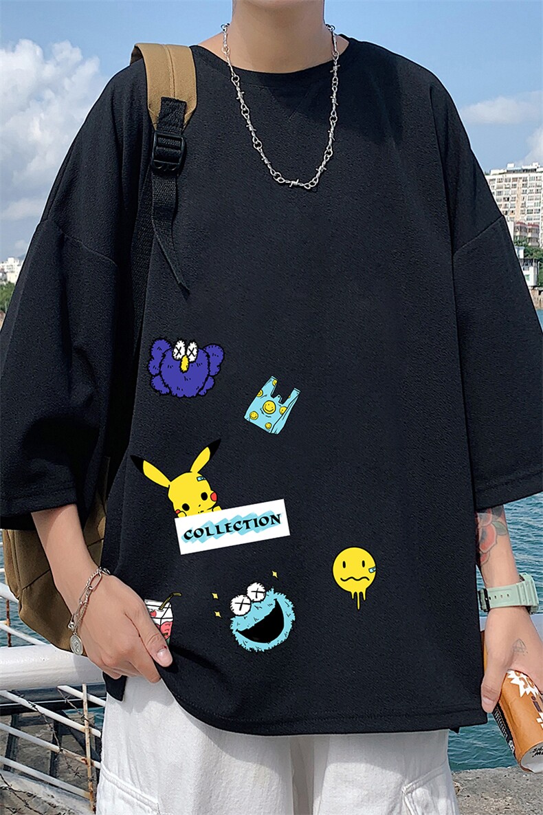 Q11079-P30春夏季七分袖t恤男大码五分袖男短袖中袖,男装T恤,电商A040