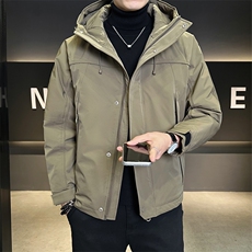 休闲连帽羽绒服那标50白鸭绒保暖外套纯色上衣B317/6086/P225，男装羽绒服，电商B317