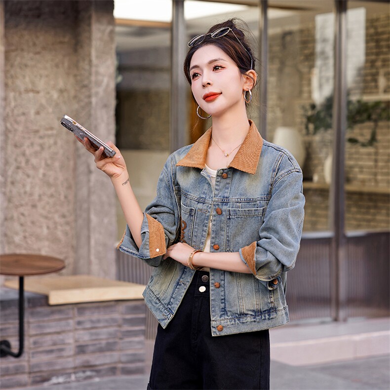 2024年春季新款时尚潮流牛仔外套，女装牛仔外套，依曼迪