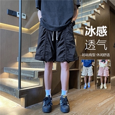 2024夏季新款潮流抽绳设计宽松冰丝短裤B315-K24145-特p30控58，男装牛仔裤，电商B315