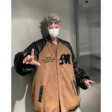 拼接撞色夹克男秋季美式宽松休闲棒球服外套XZ514-2-24233-P128，男装夹克，星座514-2(原B239)