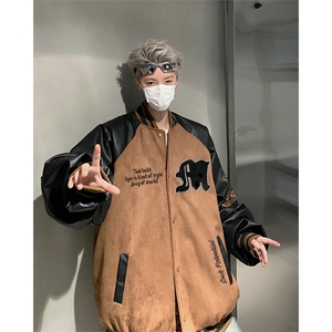 拼接撞色夹克男秋季美式宽松休闲棒球服外套 XZ514-2-24233-P128图片