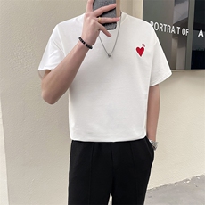 轻熟风~2025夏季新款爱心刺绣短袖T恤T2018/P38，男装T恤，电商B331