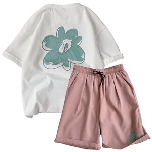 短袖t恤男士运动套装潮牌潮流衣服2021夏季宽松短裤一套DS853T图片
