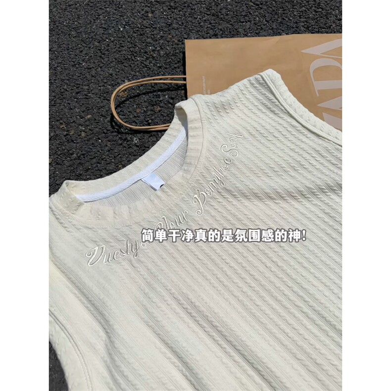 XZ809A/SSS01/特P24/控48美式圆领坎肩万针绣花背心T恤,男装背心/马甲,星座809A(原222-1)