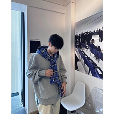 【有货】假两件格子拼接卫衣男款设计感连帽开衫外套JL97HH-特P68，男装卫衣，星座1007（原301D）