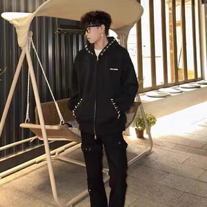 J609-P49 美式复古街头星星设计男女秋季小众高级感外套图片