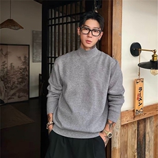 2026秋季新款羊绒衫男士半高领打底针织衫百搭羊毛宽松大码毛衣，男装T恤，星座506A