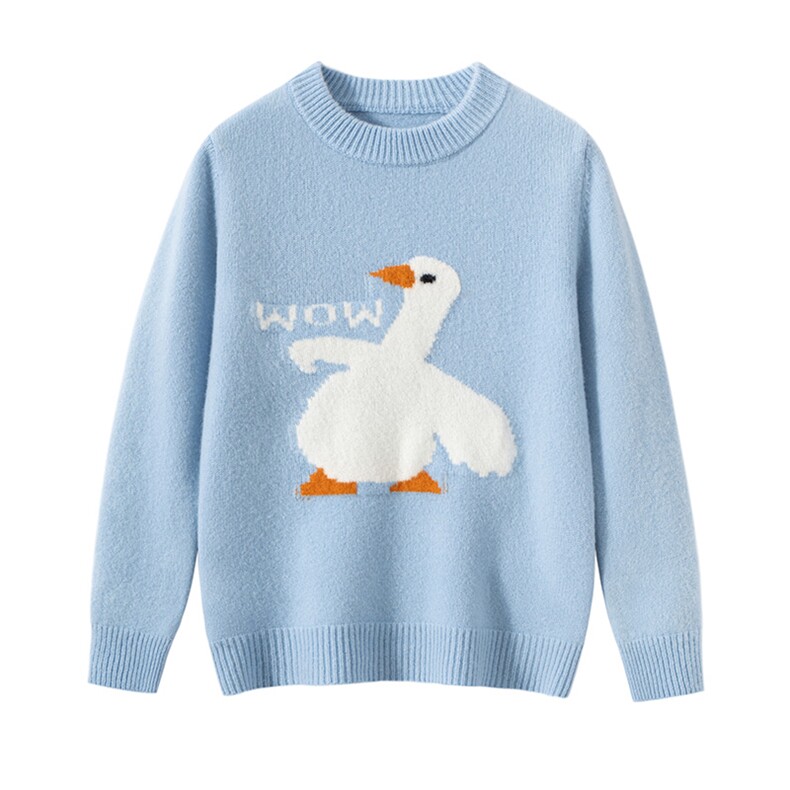 2025时尚百搭通勤简约休闲大鹅款儿童羊毛衫，童装儿童羊毛衫，宏杨羊绒