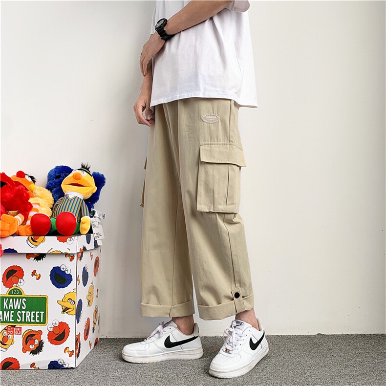 工装裤男秋季宽松日系复古直筒裤运动休闲长裤男女1008-k3535-p30,男装休闲裤,星座1008