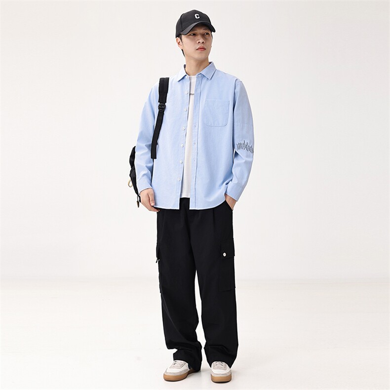 秋季新款条纹长袖衬衫男,男装衬衫,星座1107-1