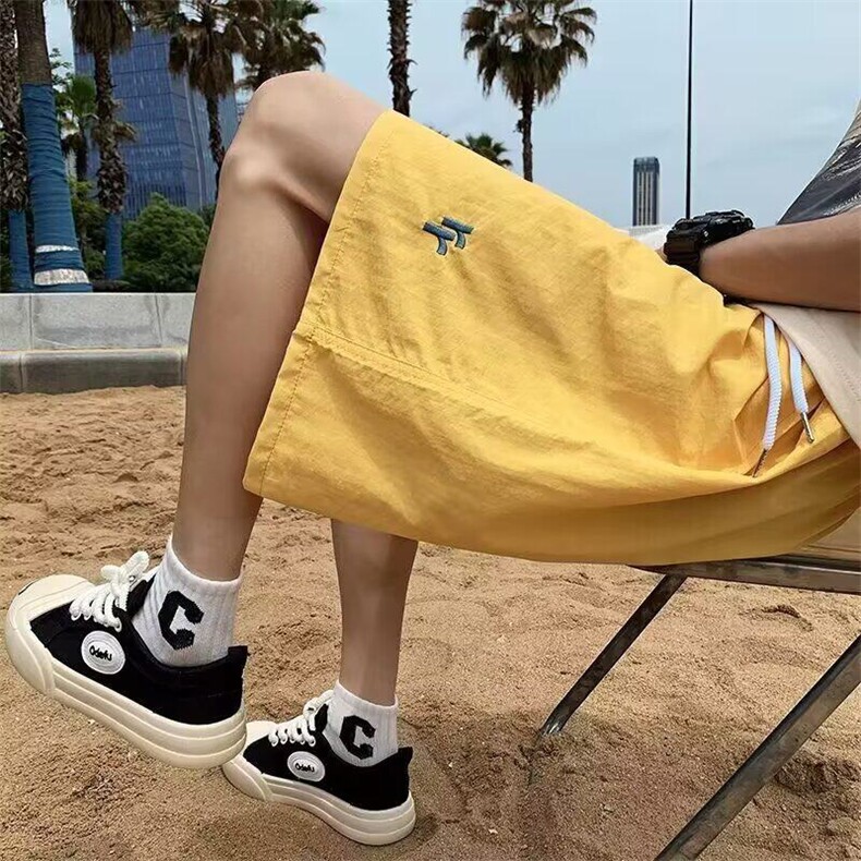 夏季户外运动透气短裤男款夏季潮牌复古简约休闲宽松青少年五分裤,男装牛仔裤,星座1013