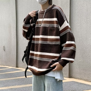 B305P42秋冬男装毛衣条纹线衫打底衫男装日系休闲时尚图片