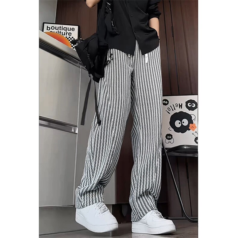 K2622/P38春装新鱼骨纹休闲裤男运动卫裤弯刀裤大码宽松舒适裤子，男装休闲裤，电商A141