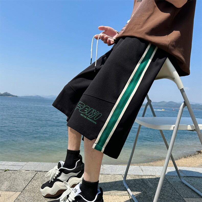 夏季新款宽松休闲运动七分短裤男大码沙滩针织中裤3652-P48,男装牛仔裤,电商C305A