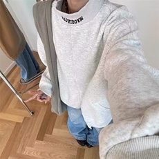 H976-P40美式半高领卫衣男秋潮牌设计感拉链外套vibe高街百搭，女装短外套，电商B323A