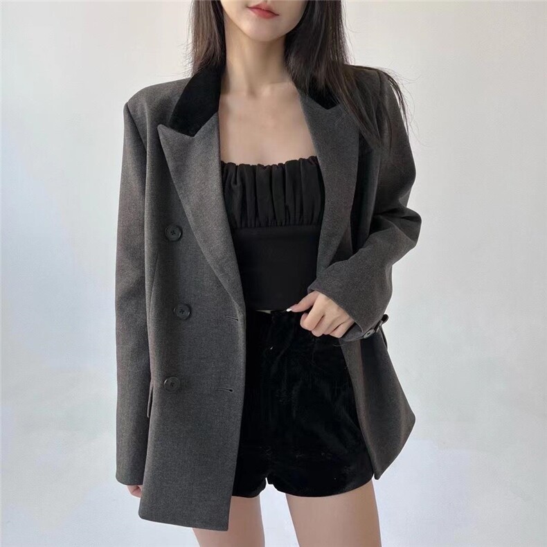 拼接设计外套，其它，HE