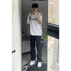 B221美式ins高街暗黑小众情侣毛巾绣直筒牛仔裤LK23021-P65控88，男装牛仔裤，电商B221