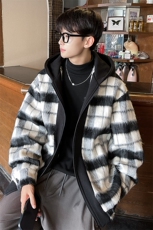 小香风秋装新款拼色男士毛呢港风连帽夹克外套A071-JK108-P125，男装夹克，电商A071