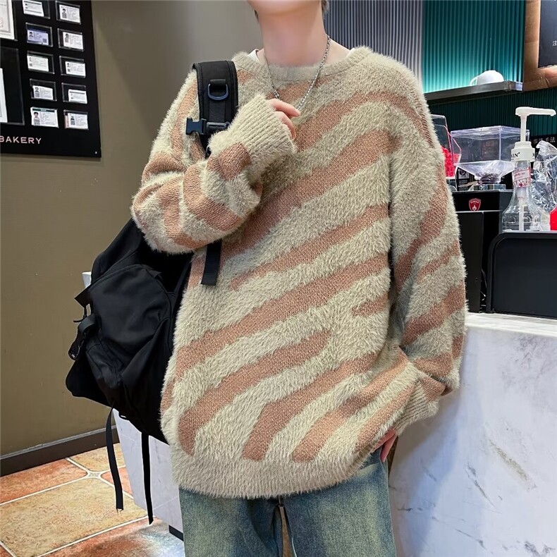 美式圆领毛衣男慵懒风休闲针织衫YM103P53,男装针织衫/毛衣,星座1116-2