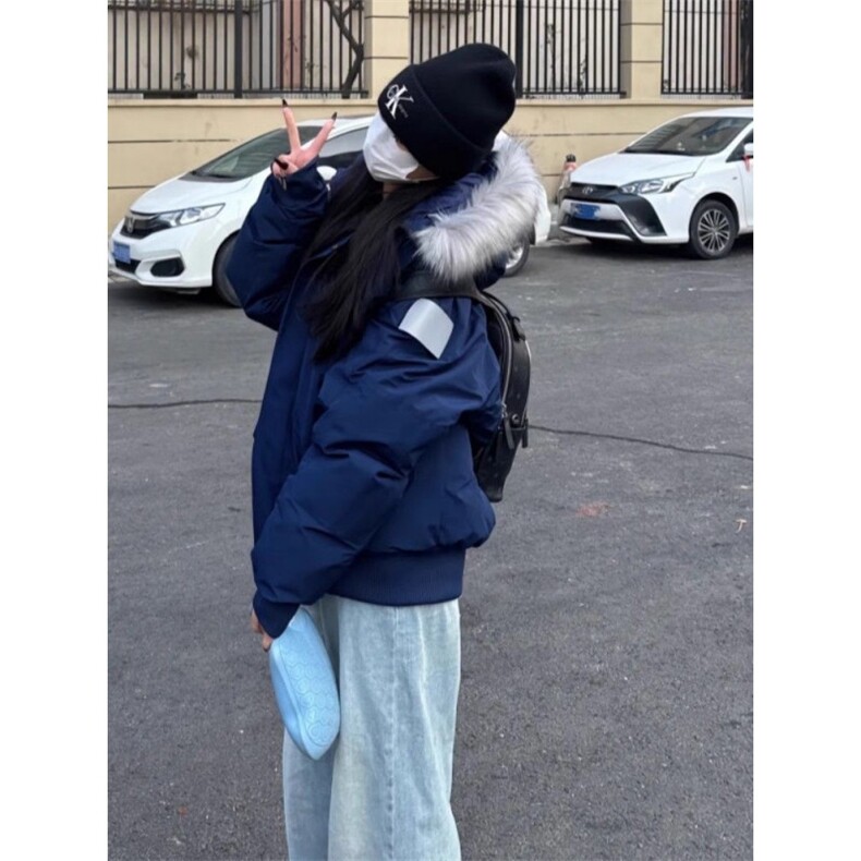 25@美式复古大毛领工装羽绒棉服外套秋冬派克服棉衣H993-P109网图,男装棉衣,电商B245