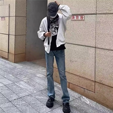 现货原宿新款ins简约微弹牛仔长裤K3171/特P45，男装休闲裤，星座205-3